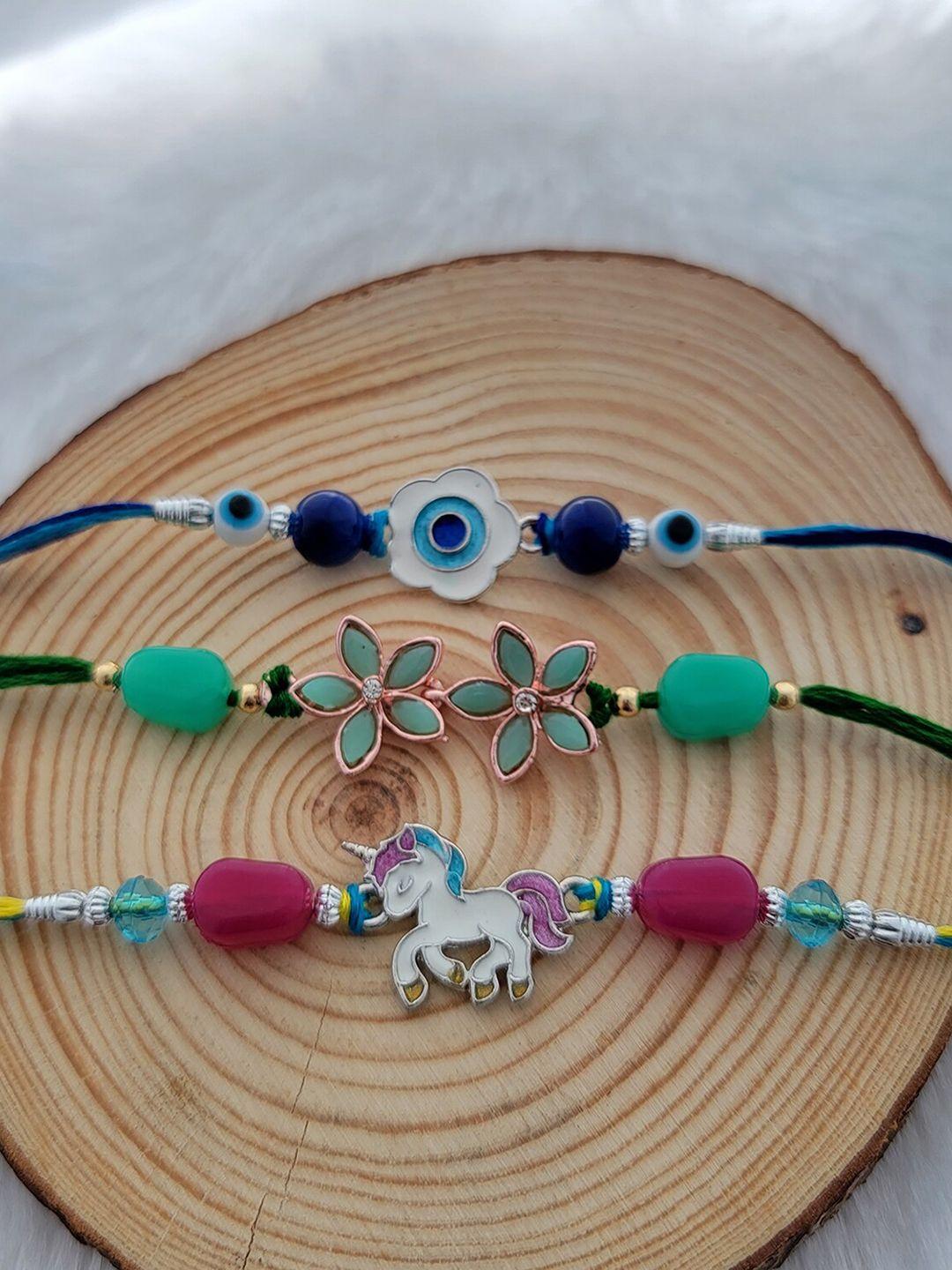 mahi unisex set of 3 evil eye thread rakhis