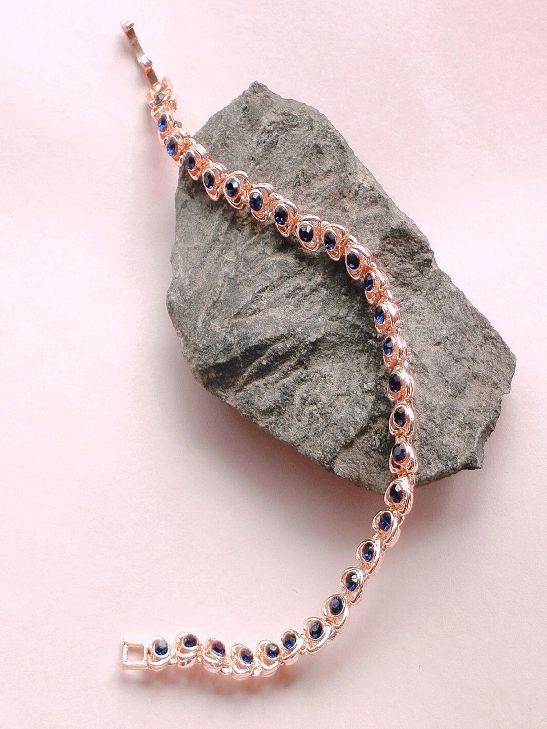 mahi women crystals rose gold-plated wraparound bracelet