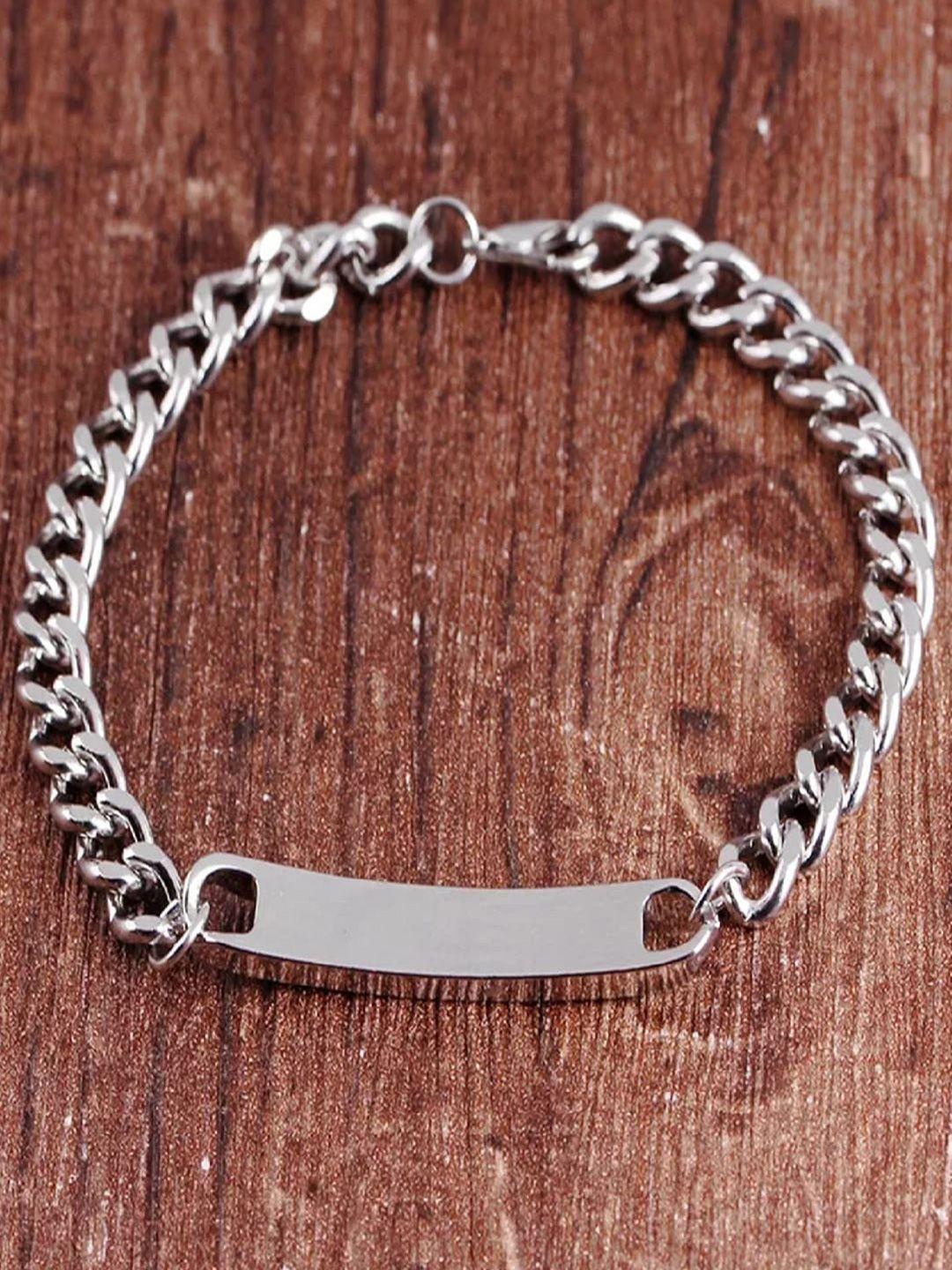 mahi women silver-toned rhodium-plated link bracelet