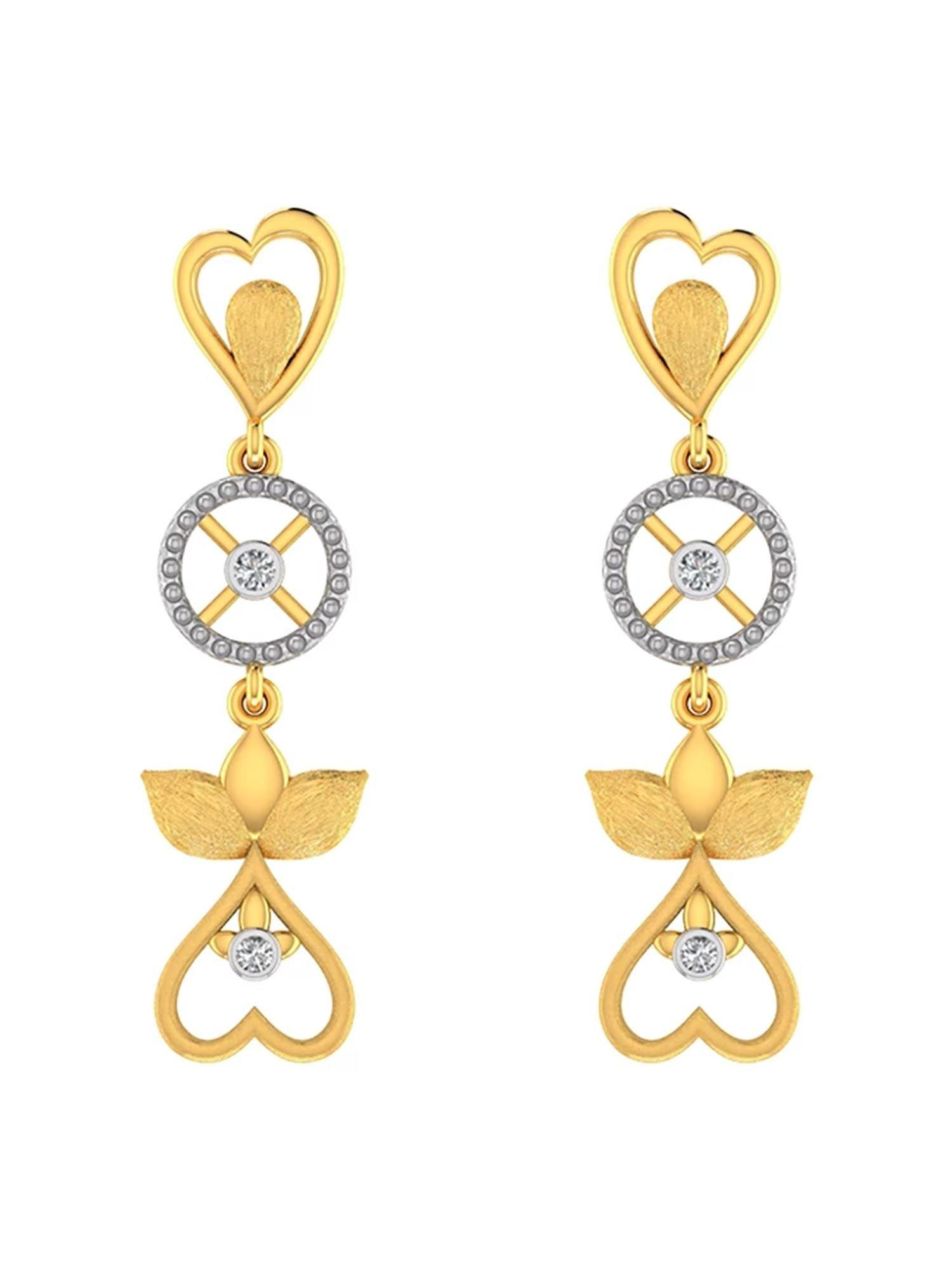 mahita dangler gold earrings with silicone push