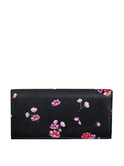 mai soli cosmos black floral wallet for women