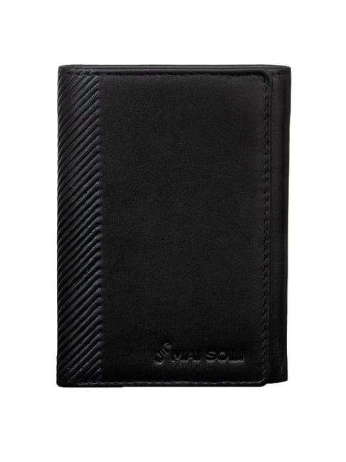 mai soli elegance leather tri-fold wallet for men