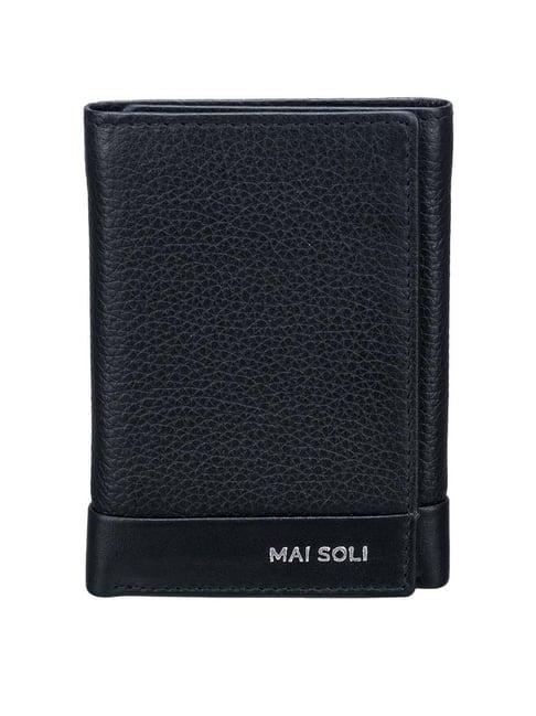 mai soli genuine leather tri-fold wallet for men