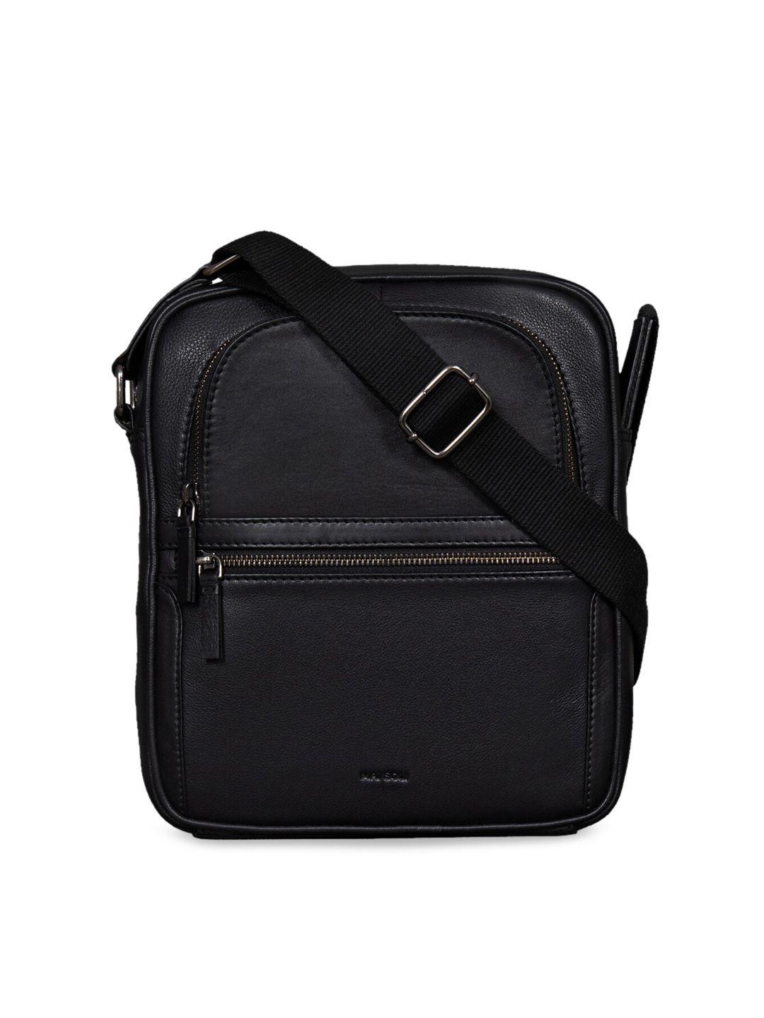 mai soli men black solid messenger bag