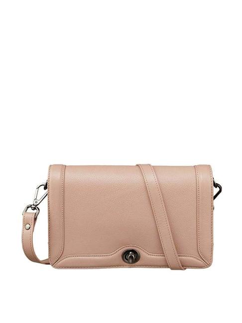 mai soli pink solid medium sling handbag