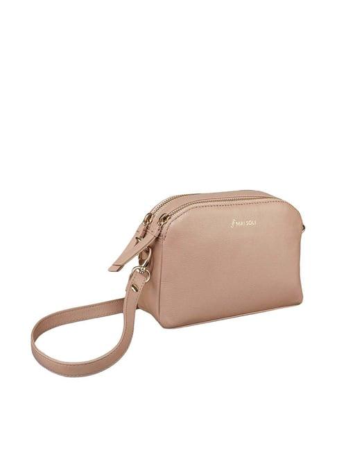 mai soli pink solid medium sling handbag