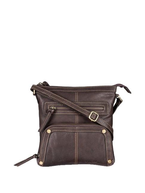 mai soli ranch brown textured medium sling handbag