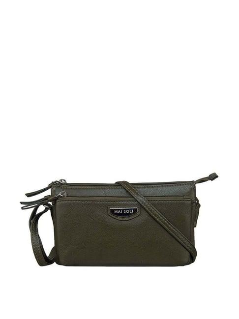 mai soli roma rectangle sling bag - olive green