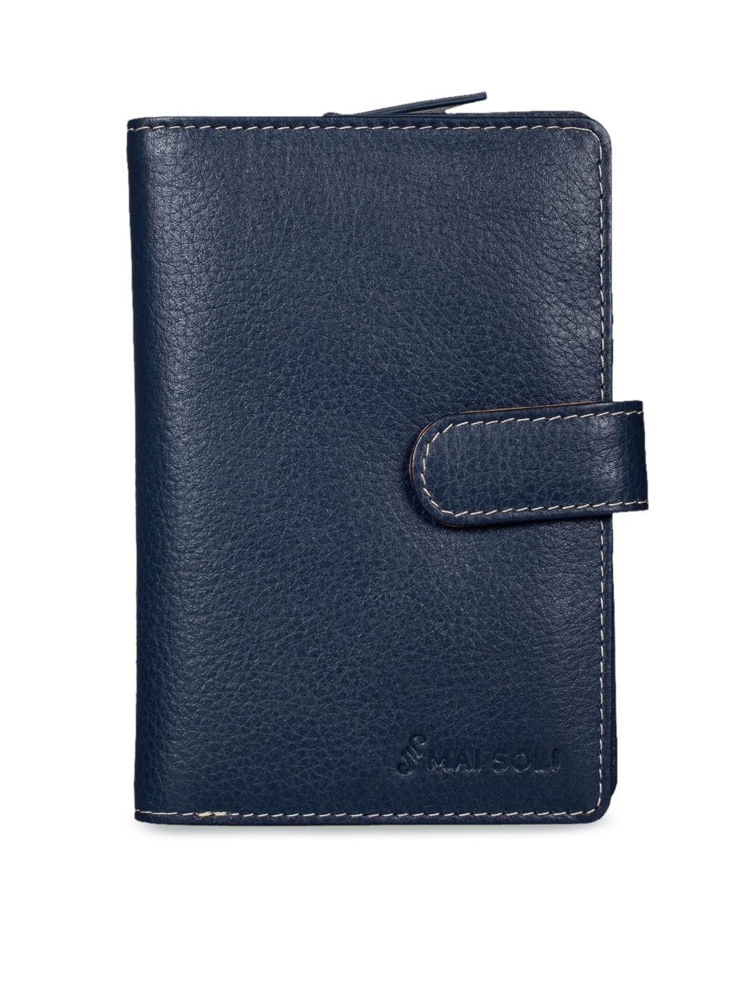 mai soli women blue solid two fold wallet