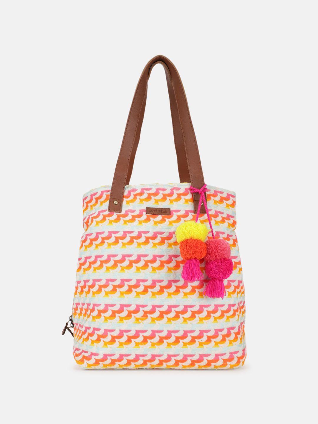 maisha geometric oversized shopper tote bag