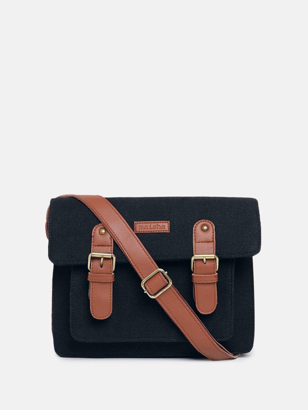 maisha structured sling bag with buckle detail