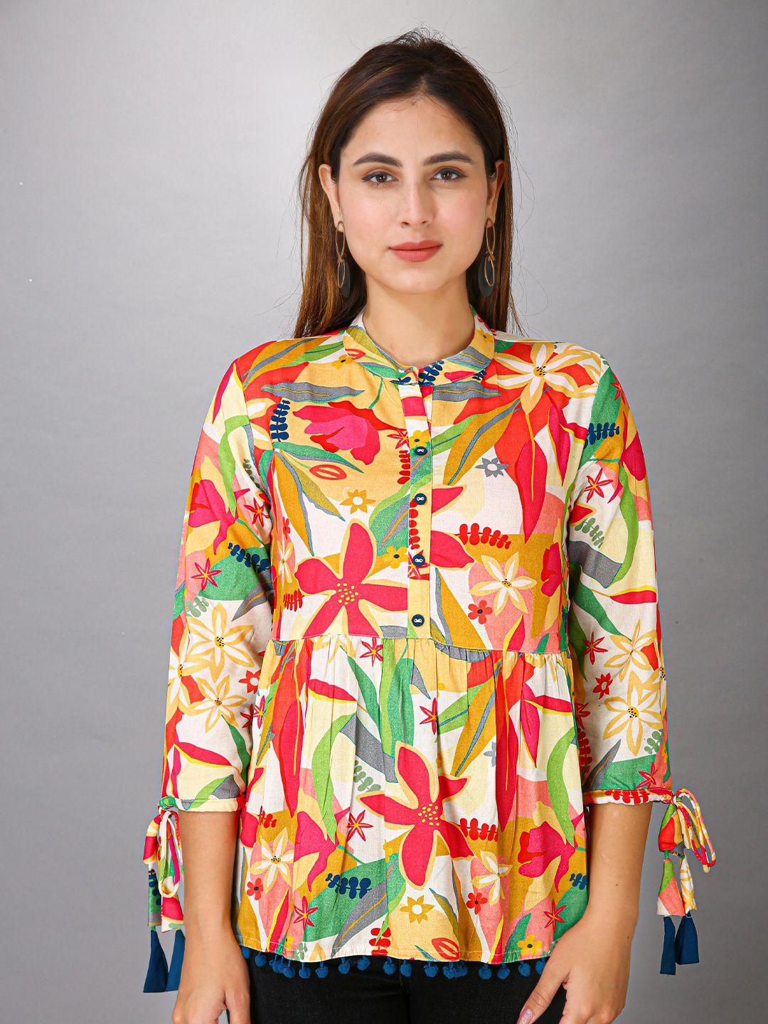 maiyee yellow floral print top