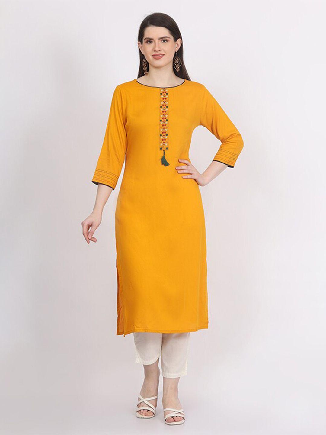 maiyee  floral embroidered straight kurta