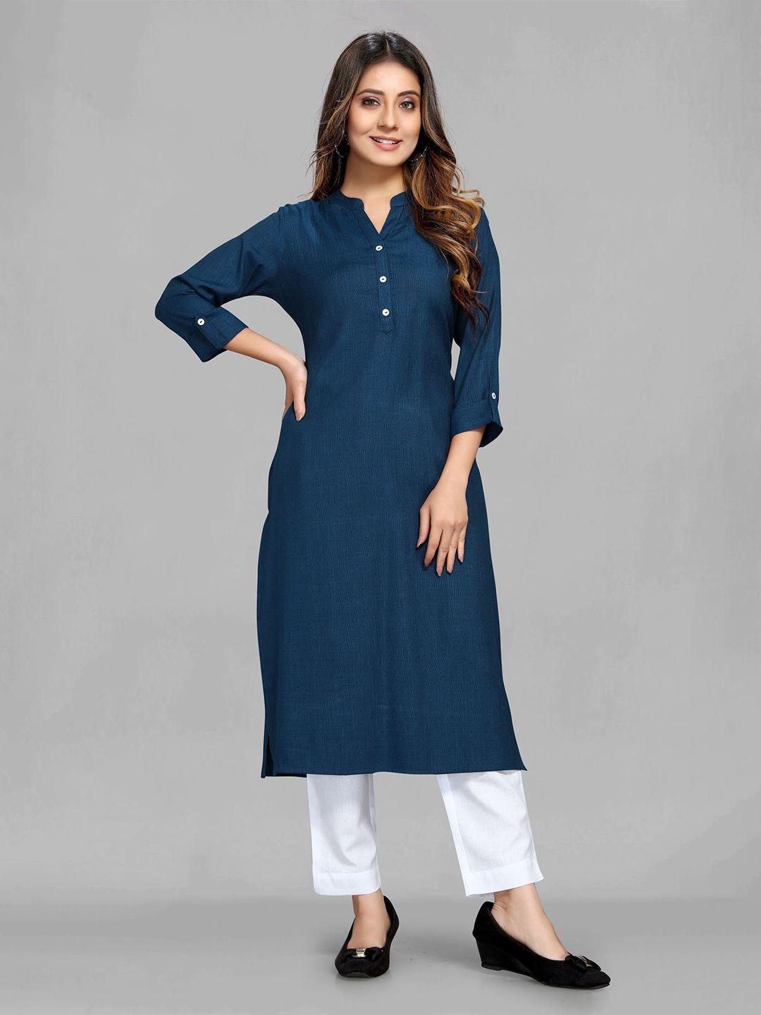 maiyee band collar straight kurta