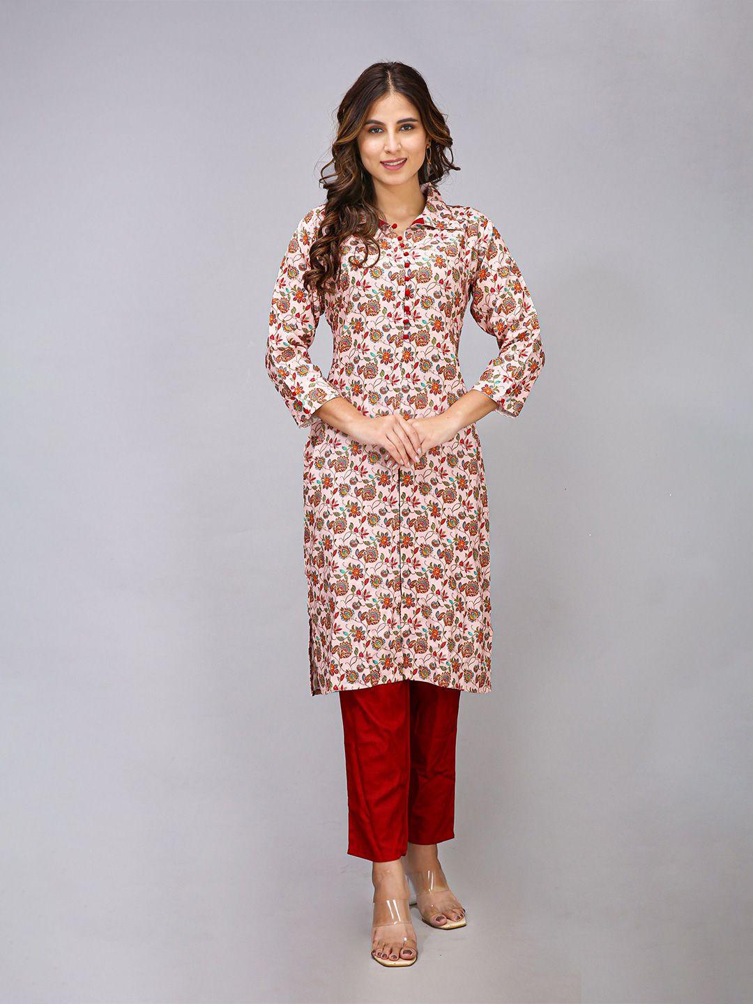maiyee floral embroidered straight kurta with trouser