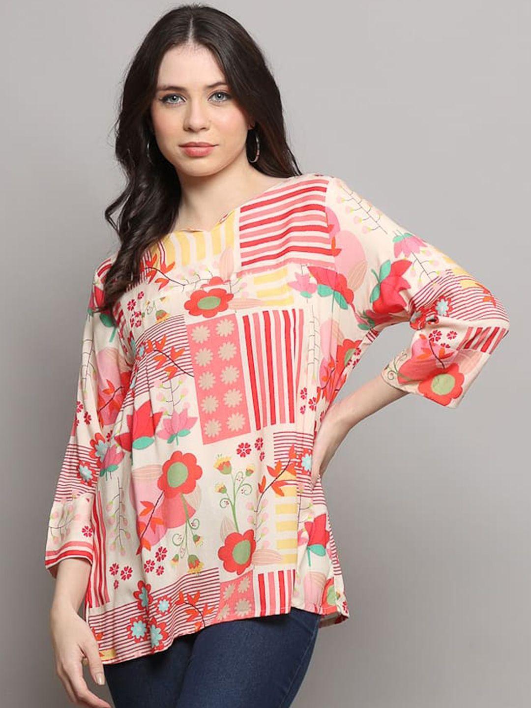 maiyee floral printed round neck top