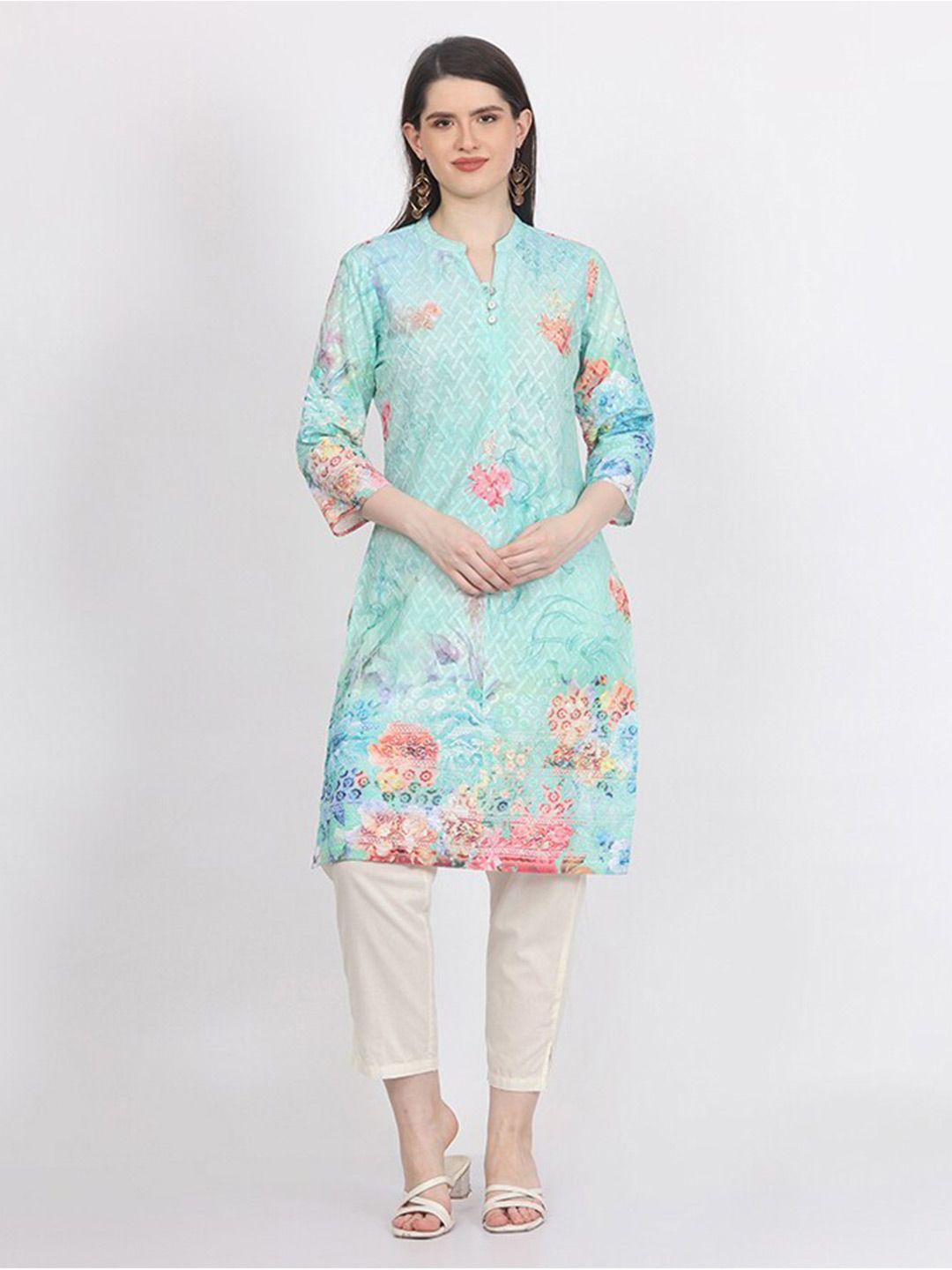 maiyee floral printed straight kurta