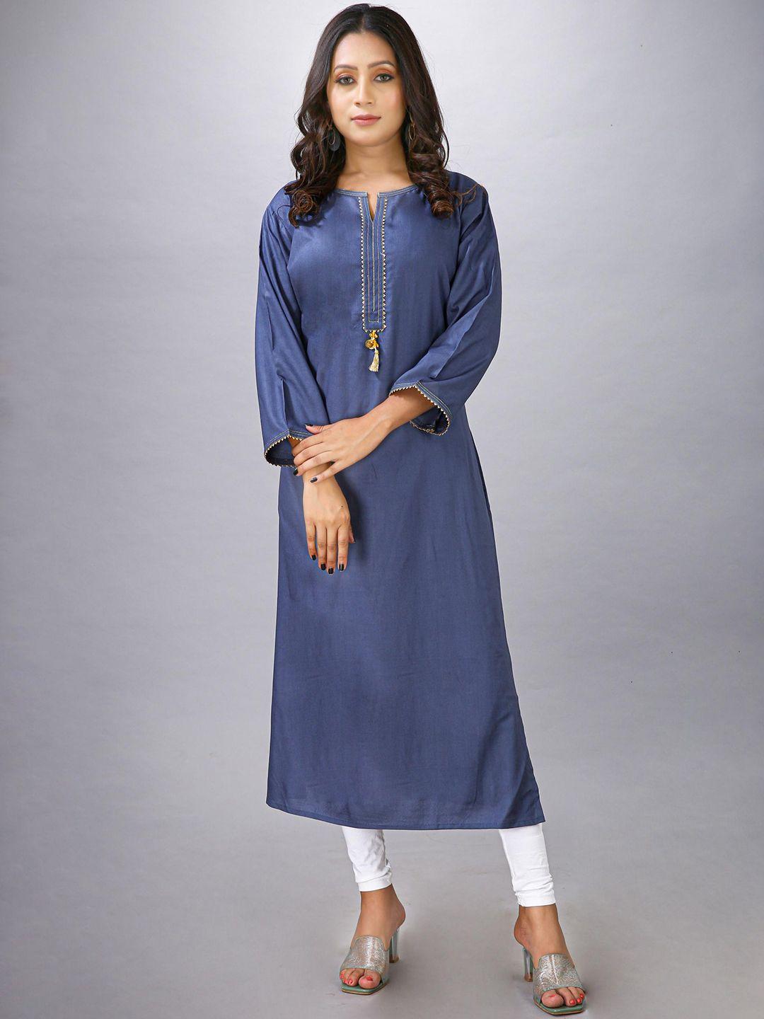 maiyee notched neck straight kurta