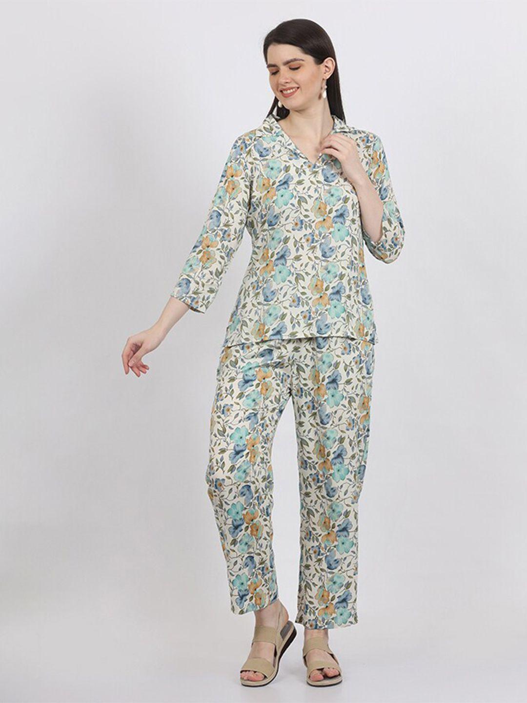 maiyee printed top & trouser co-ords set