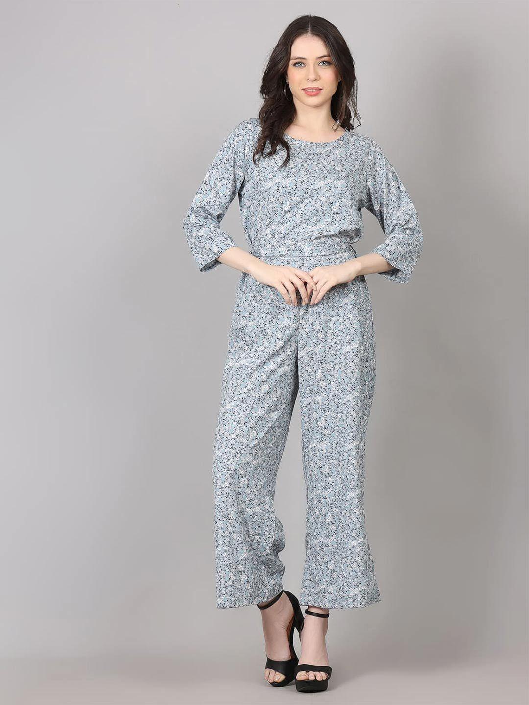 maiyee printed waist tie-ups basic jumpsuit