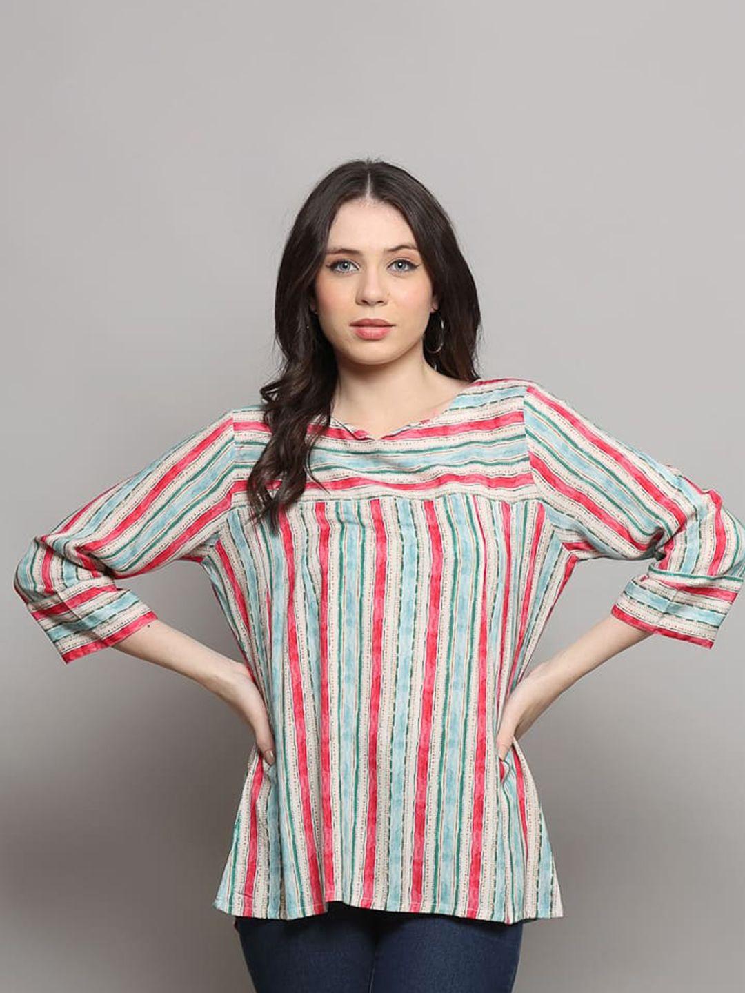 maiyee striped round neck top