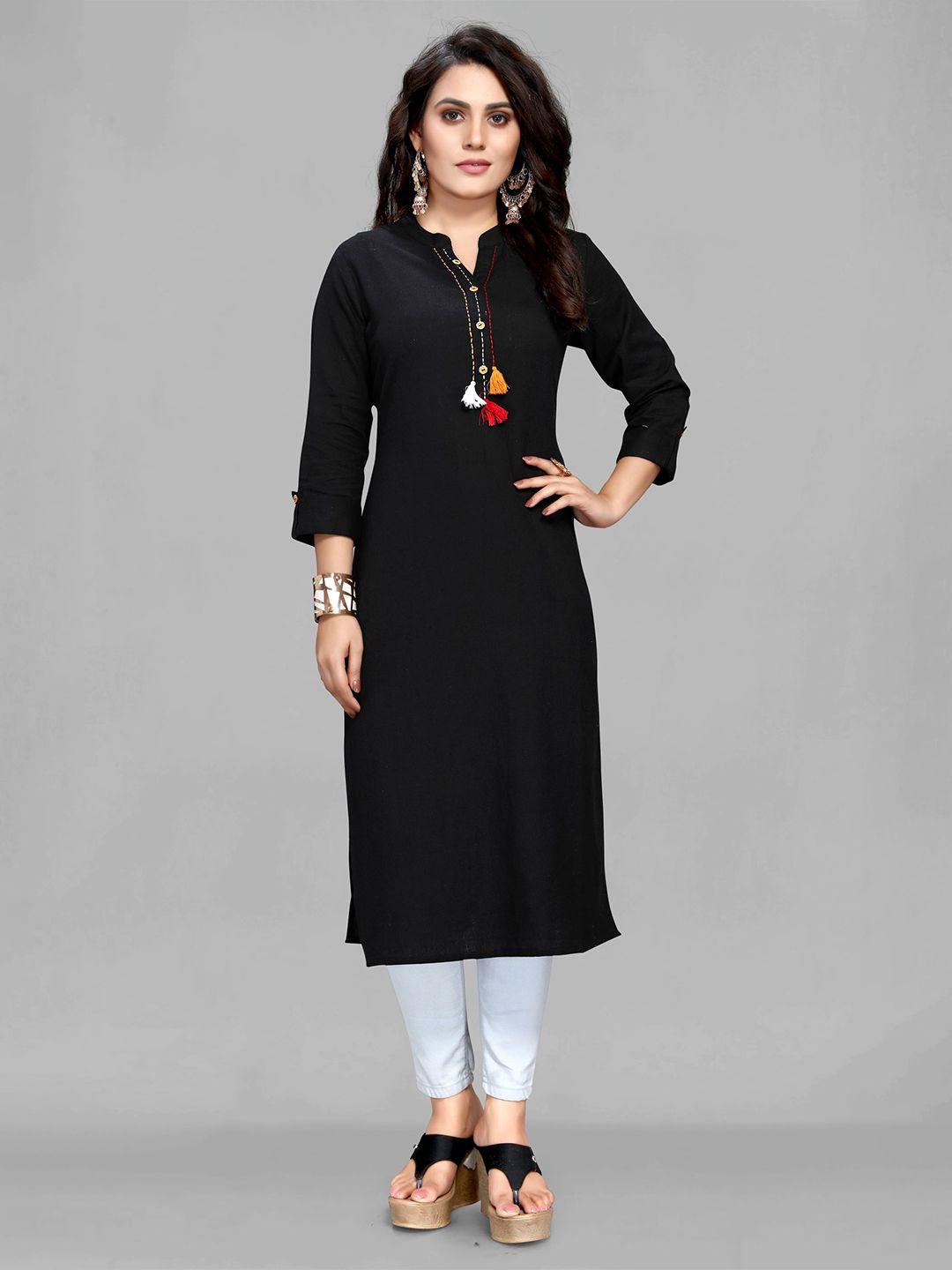 maiyee thread work straight kurta