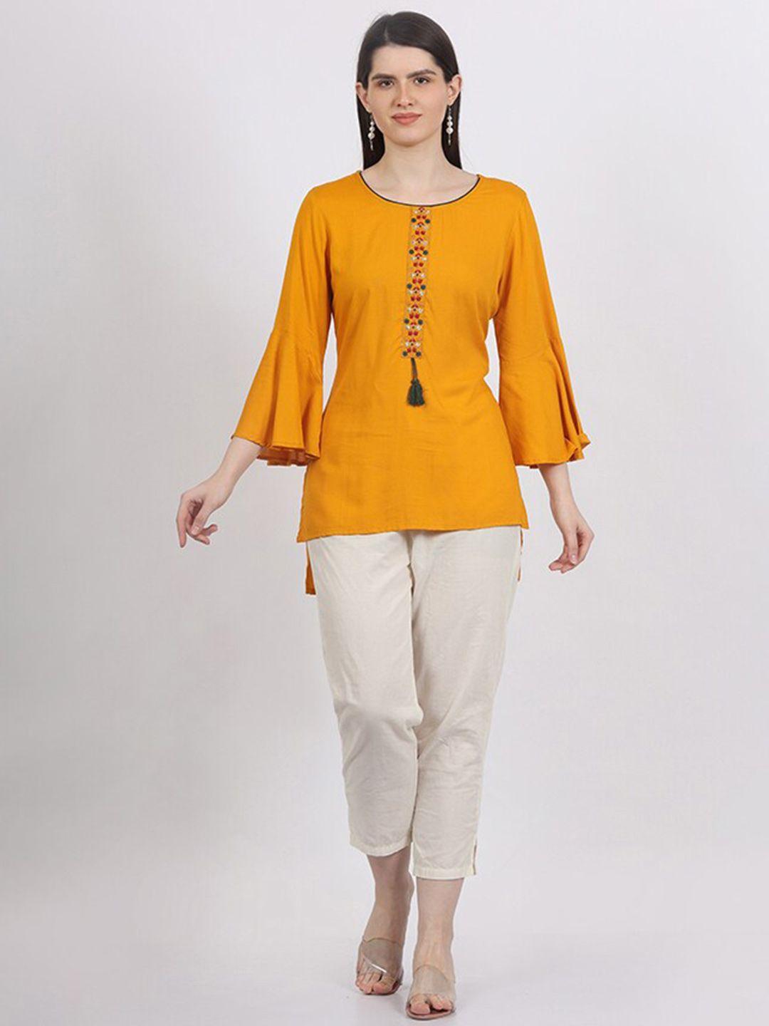 maiyee tie-up neck bell sleeve top