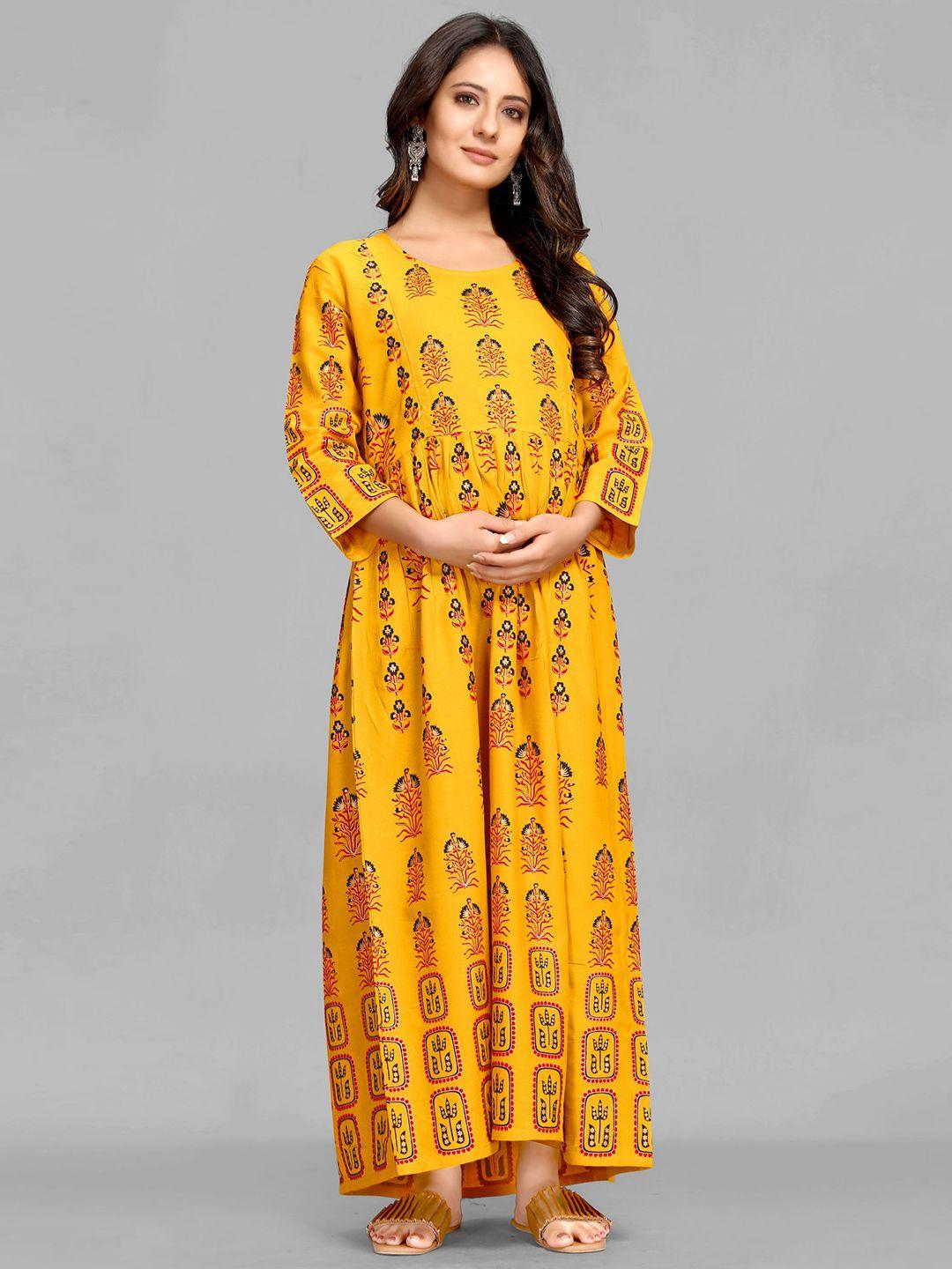 maiyee women ethnic motifs printed cotton maternity kurta