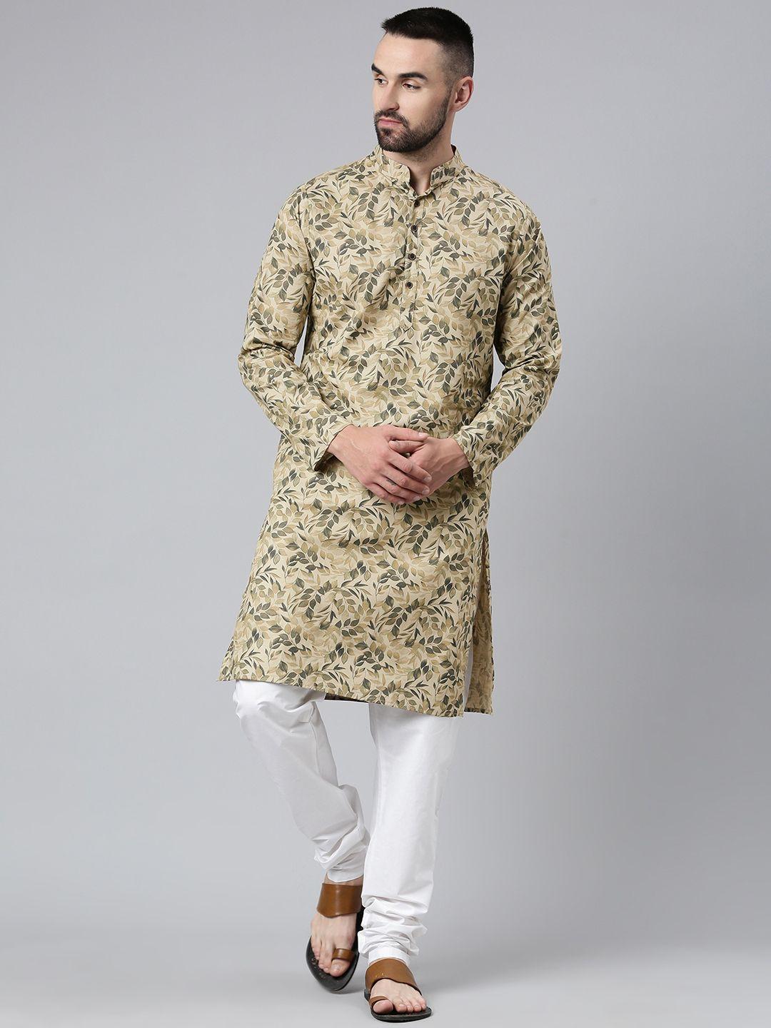 majestic man men ethnic motifs printed cotton kurta