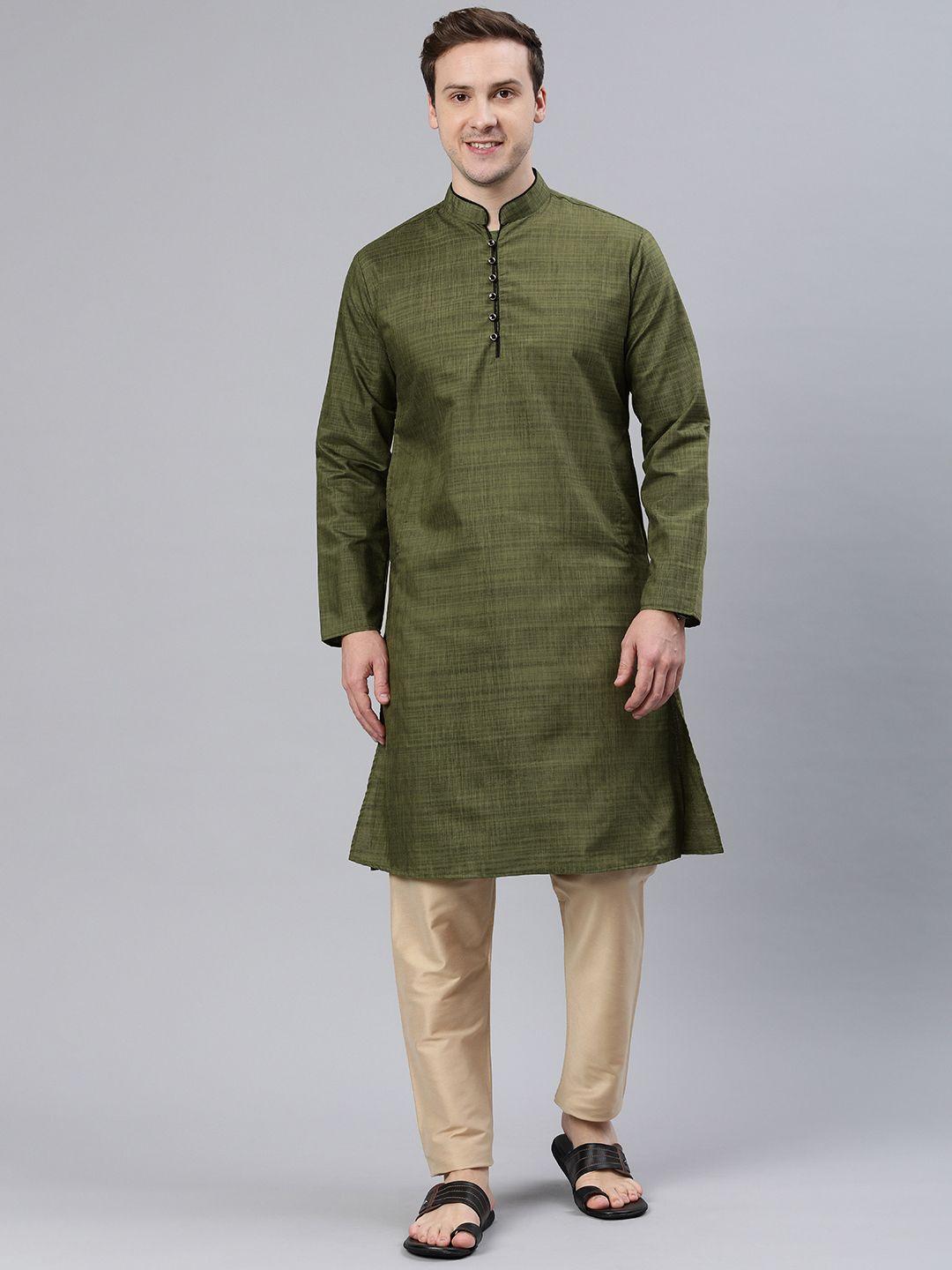 majestic man mandarin collar woven design kurta