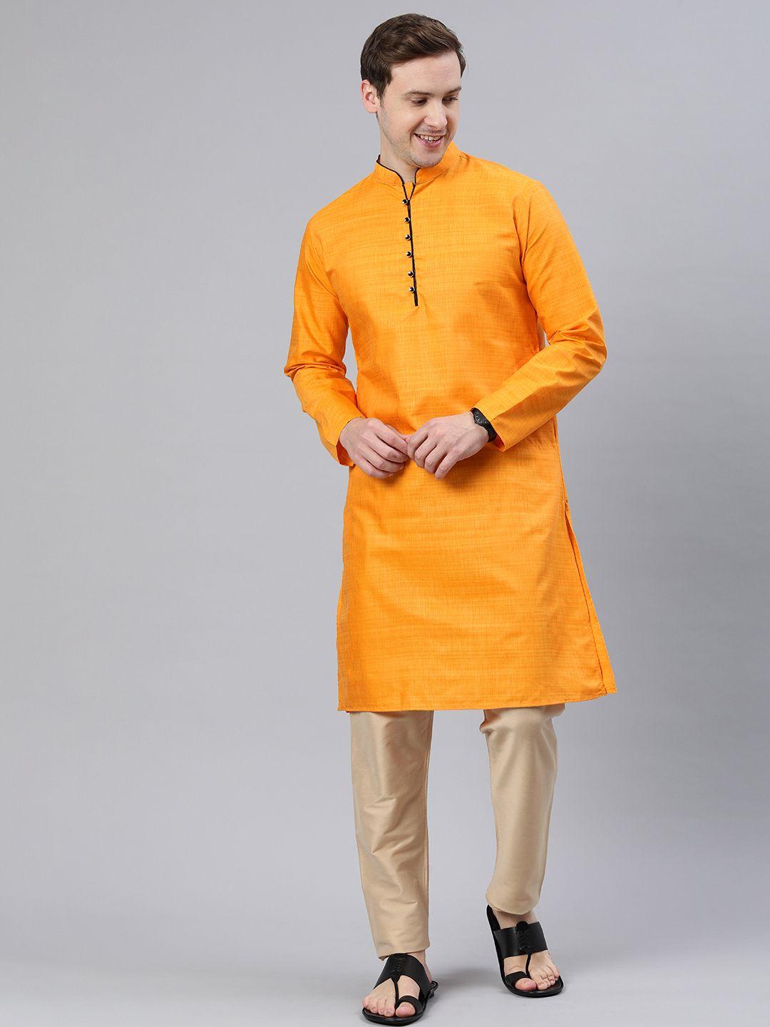 majestic man mandarin collar woven design kurta