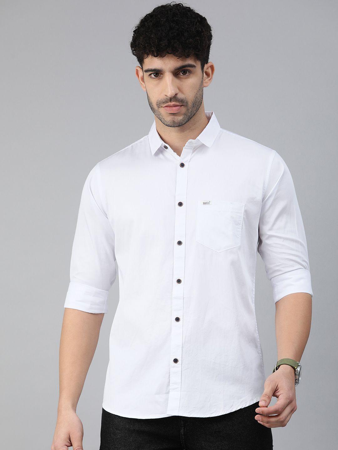 majestic man men classic slim fit pure cotton casual shirt