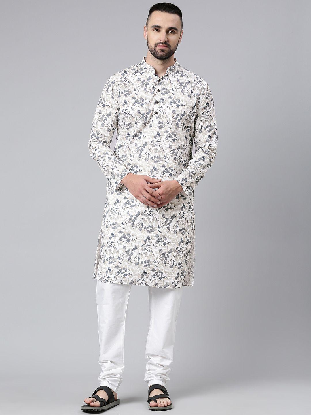 majestic man men ethnic motifs printed cotton kurta