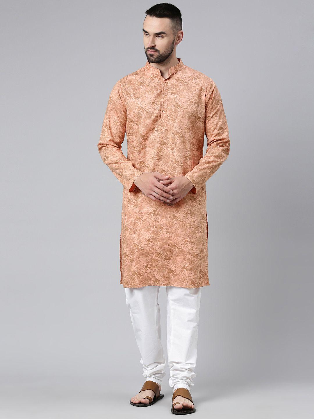 majestic man men ethnic motifs printed cotton kurta