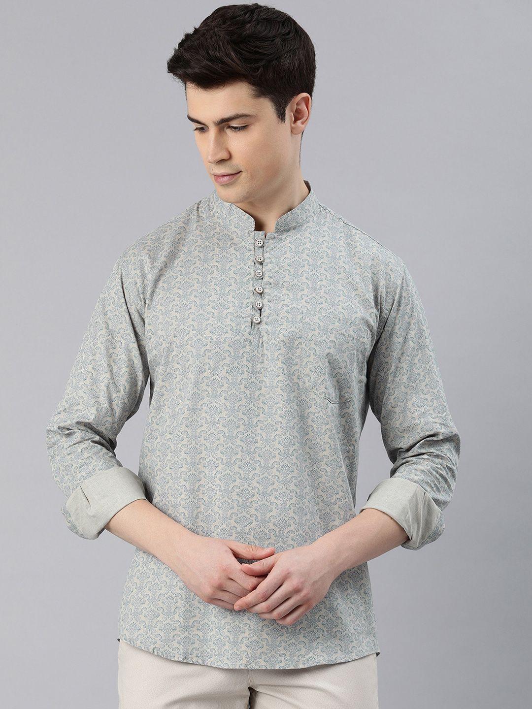 majestic man men geometric thread work kurta