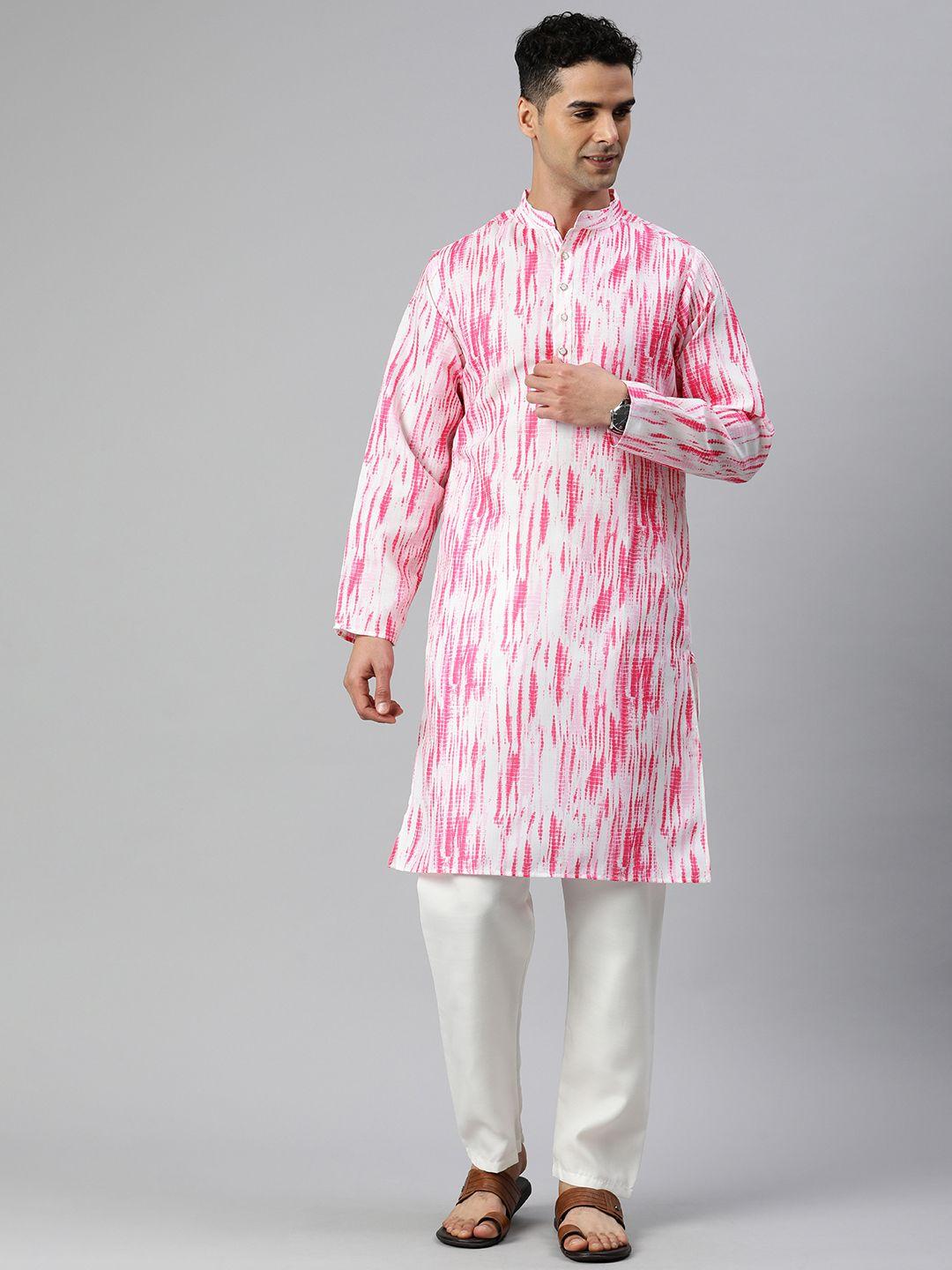 majestic man men printed mandarin collar kurta