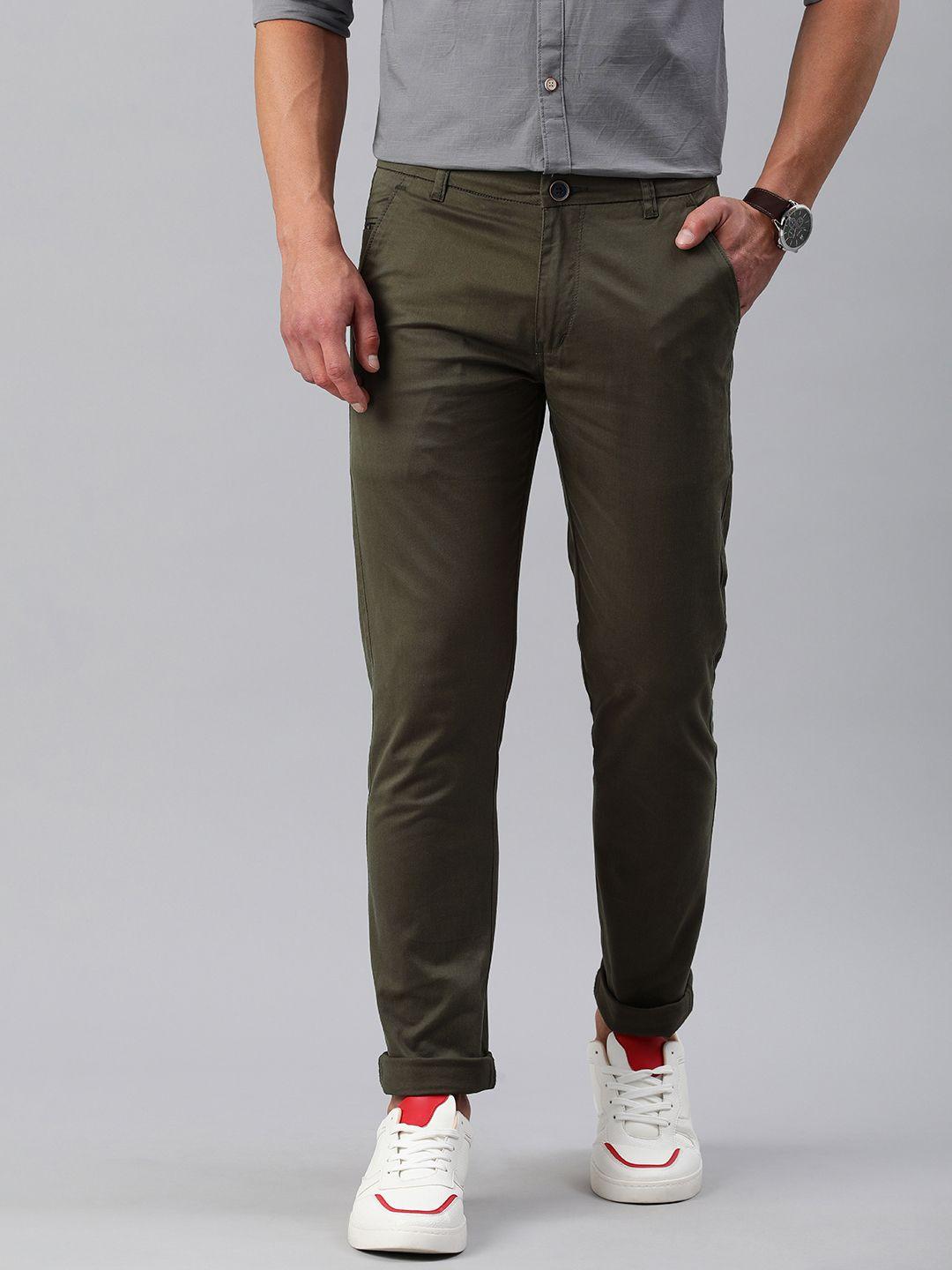 majestic man men relaxed solid slim fit chinos trousers