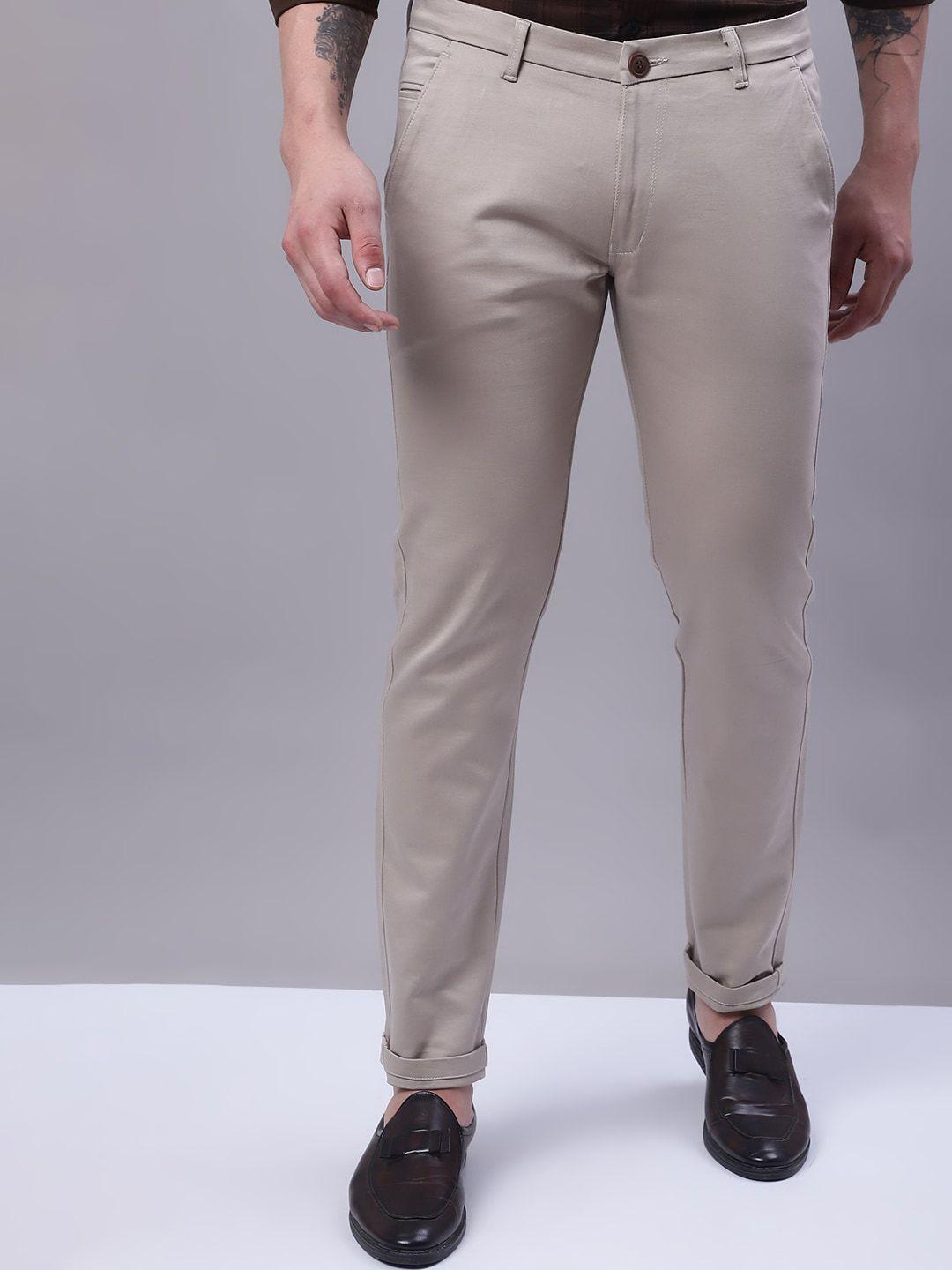 majestic man men taupe relaxed slim fit easy wash chinos trousers