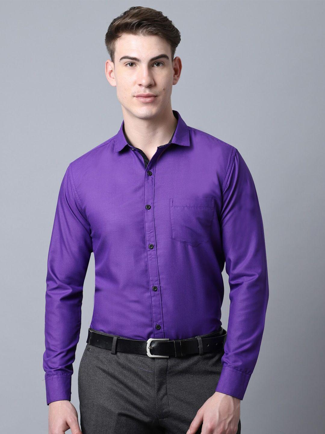 majestic man men violet slim fit formal shirt