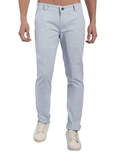 majestic man slim fit casual trousers for men (40, sky blue)