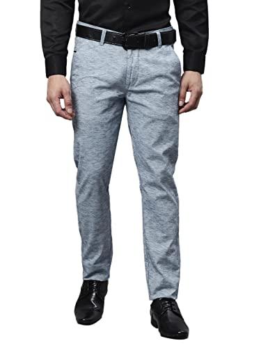 majestic man slim fit formal trousers for men (32, blue)