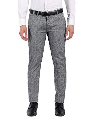 majestic man slim fit formal trousers for men (34, navy blue)