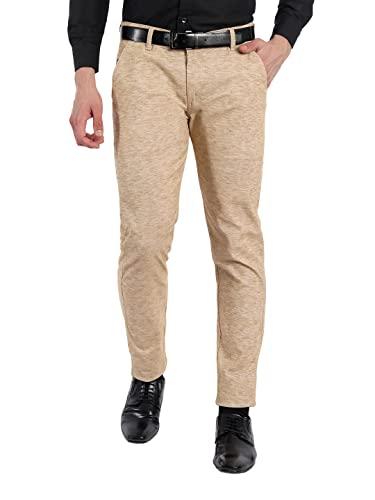 majestic man slim fit formal trousers for men (cream beige,30)