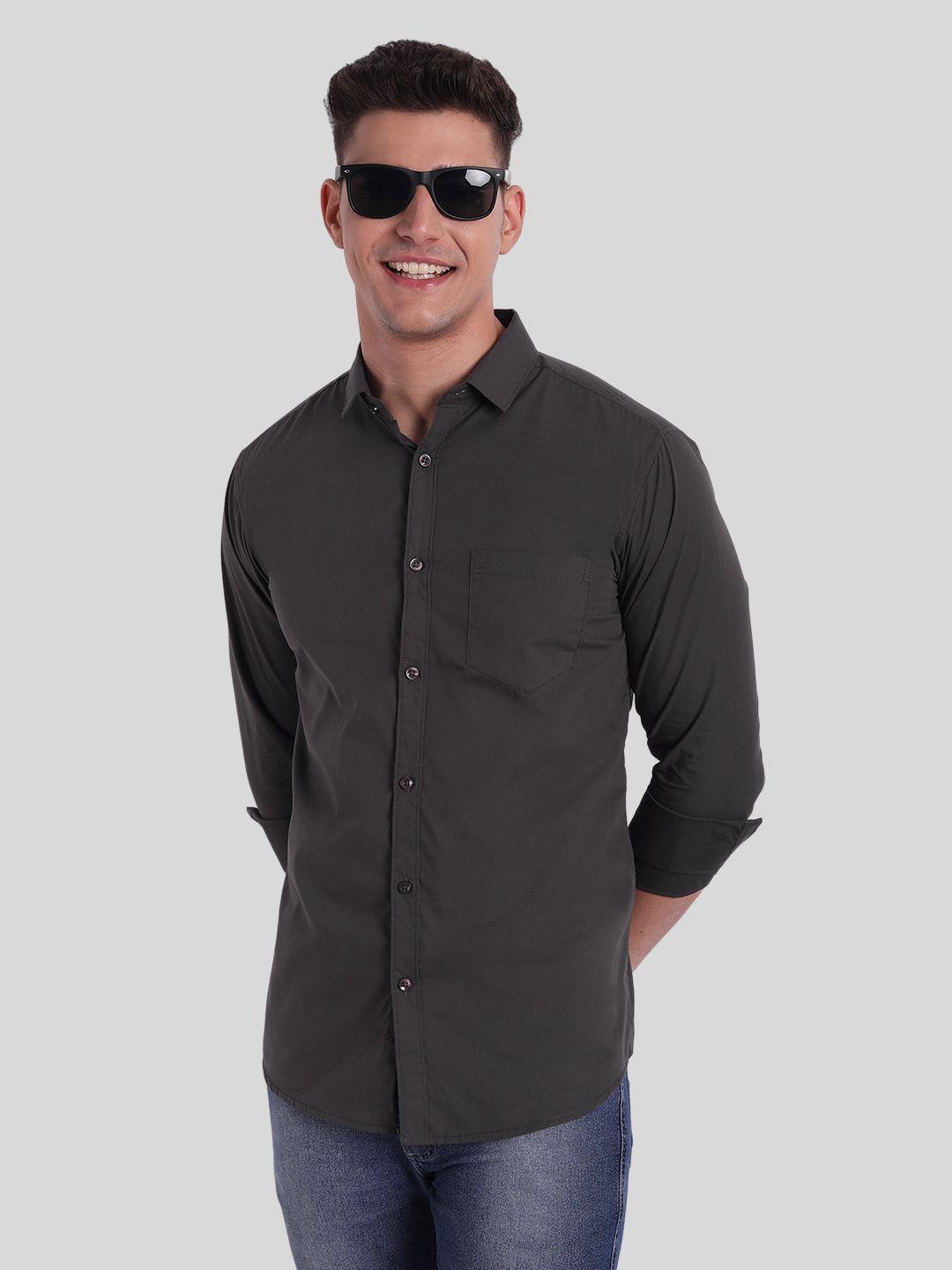 majestic man slim fit opaque pure cotton casual shirt