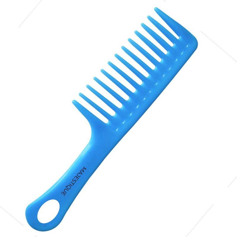 majestique handle wide tooth comb for curly hair, long hair - color may vary