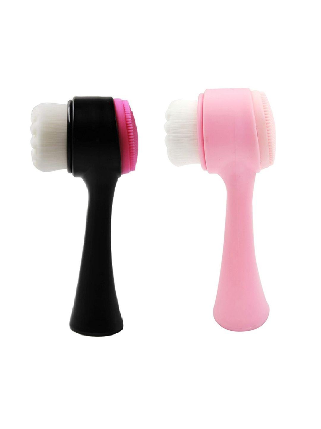 majestique set of 2 pink & blue facial cleansing brushes