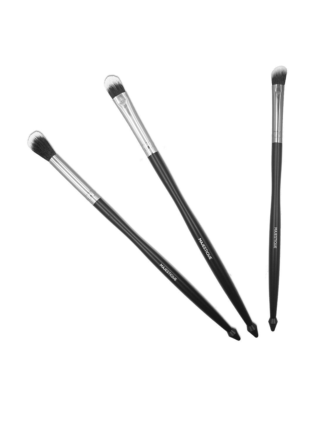 majestique black set of 3 makeup brushes