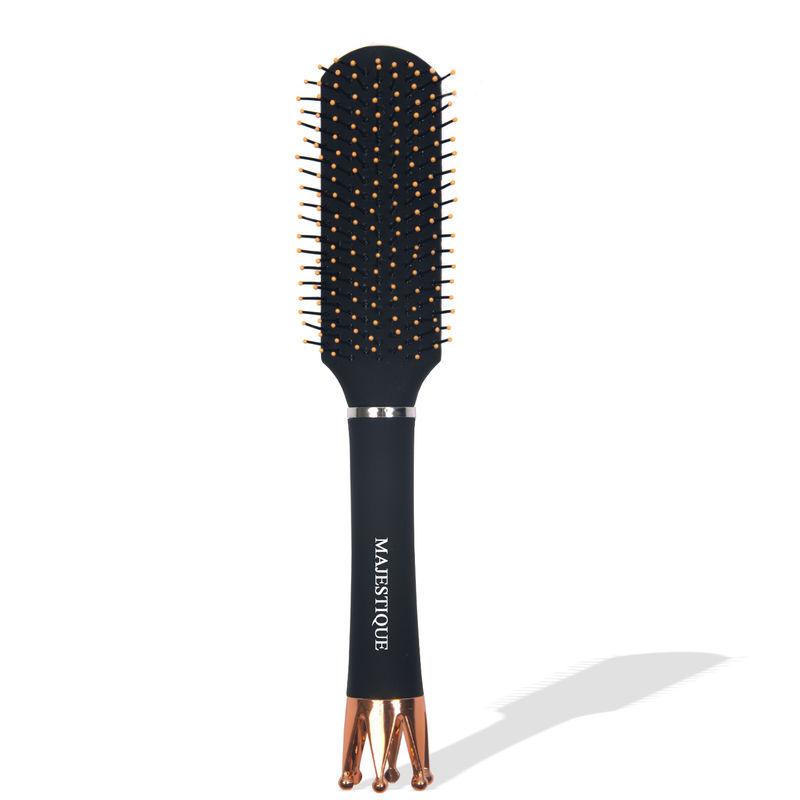 majestique crown series flat hair brush hr154 wet & dry hair-row smoothing detangling