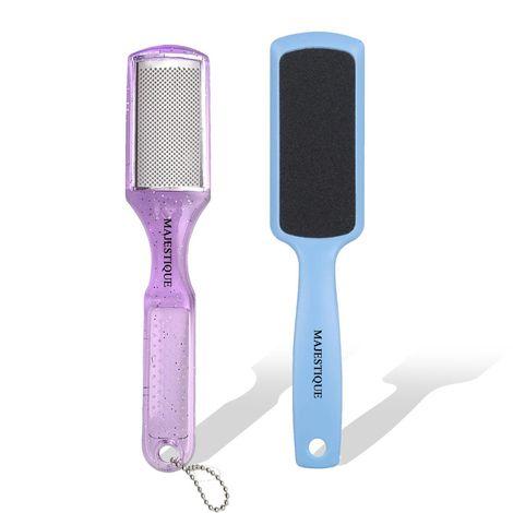 majestique pedicure foot care file dual side - foot file & callus scrub for wet and dry feet - color may vary