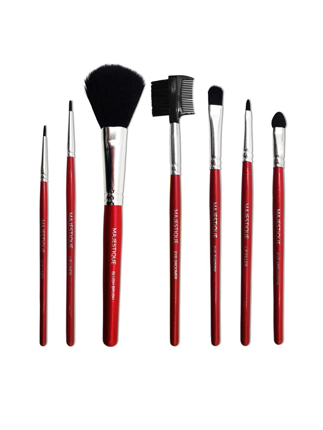 majestique red pack of 7 beautifier make-up brushes